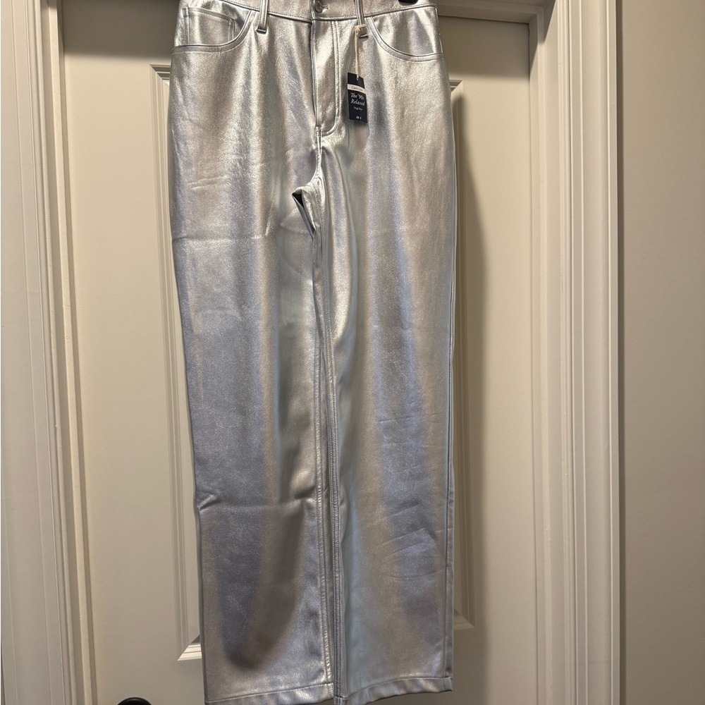 Abercrombie & Fitch Silver Metallic Pants - NEW!